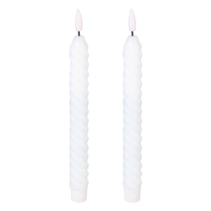 Eglo - LOT 2x Bougie LED/1xAAA 25 cm blanc