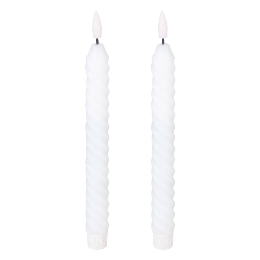 Eglo - LOT 2x Bougie LED/1xAAA 25 cm blanc
