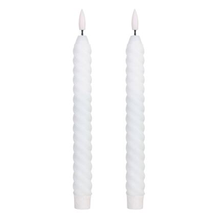 Eglo - LOT 2x Bougie LED/1xAAA 25 cm blanc