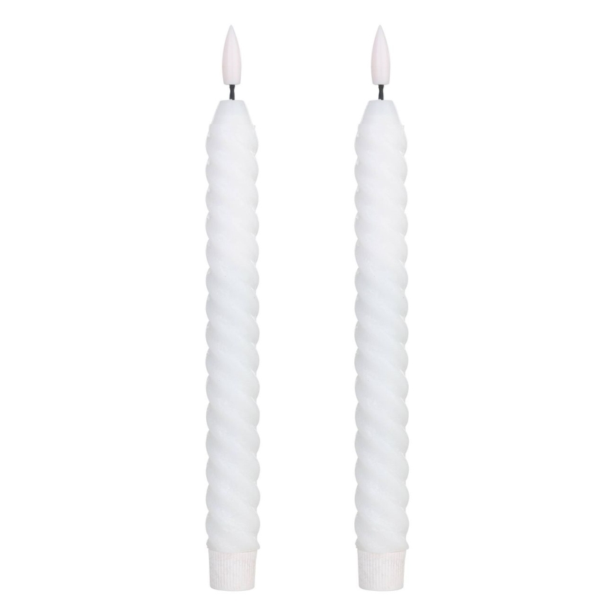 Eglo - LOT 2x Bougie LED/1xAAA 25 cm blanc