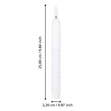 Eglo - LOT 2x Bougie LED/1xAAA 25 cm blanc