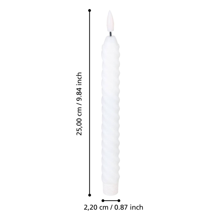 Eglo - LOT 2x Bougie LED/1xAAA 25 cm blanc