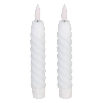 Eglo - LOT 2x Bougie LED/1xAAA 15 cm blanc