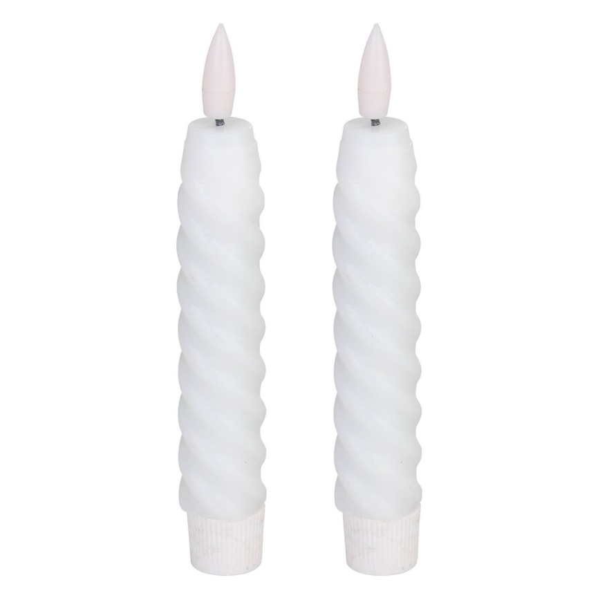 Eglo - LOT 2x Bougie LED/1xAAA 15 cm blanc