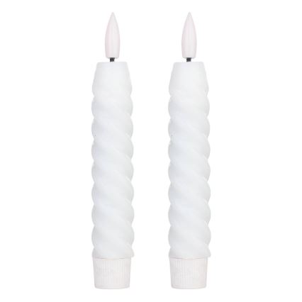 Eglo - LOT 2x Bougie LED/1xAAA 15 cm blanc