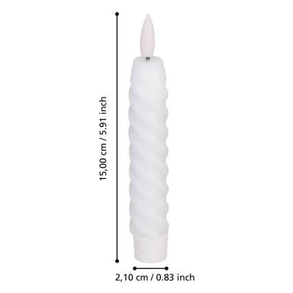 Eglo - LOT 2x Bougie LED/1xAAA 15 cm blanc