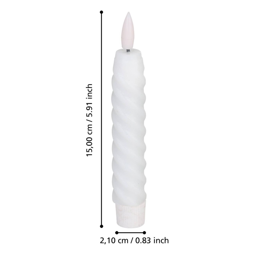 Eglo - LOT 2x Bougie LED/1xAAA 15 cm blanc