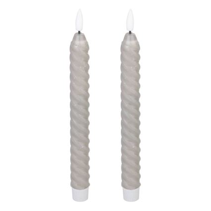 Eglo - LOT 2x Bougie LED/1xAAA 25 cm gris