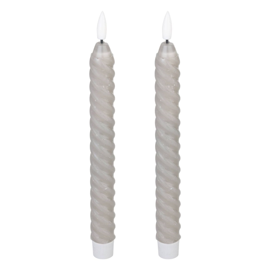 Eglo - LOT 2x Bougie LED/1xAAA 25 cm gris