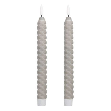 Eglo - LOT 2x Bougie LED/1xAAA 25 cm gris