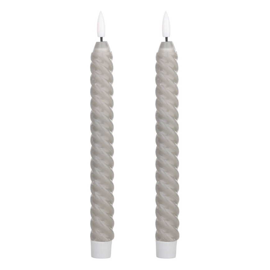 Eglo - LOT 2x Bougie LED/1xAAA 25 cm gris