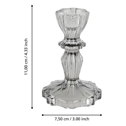Eglo - Bougeoir 11x7,5 cm gris