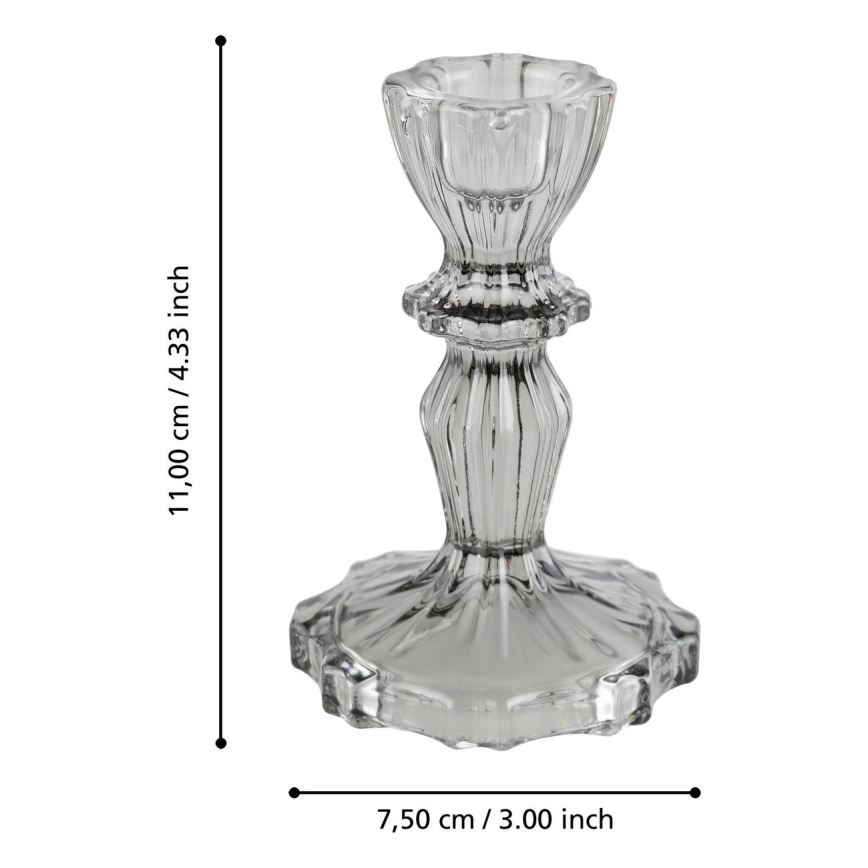 Eglo - Bougeoir 11x7,5 cm gris