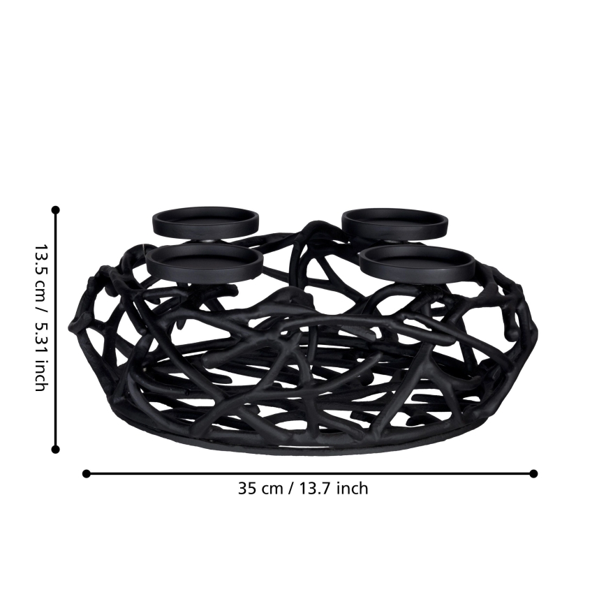 Eglo 422732 - Bougeoir OROQUIETA 13,5x35 cm noir