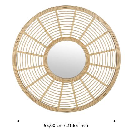 Eglo - Miroir mural d. 55 cm bambou
