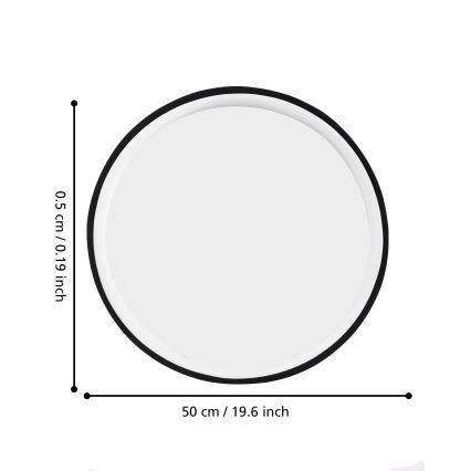 Eglo 425042 - Miroir mural BANI Ø 31 cm noir