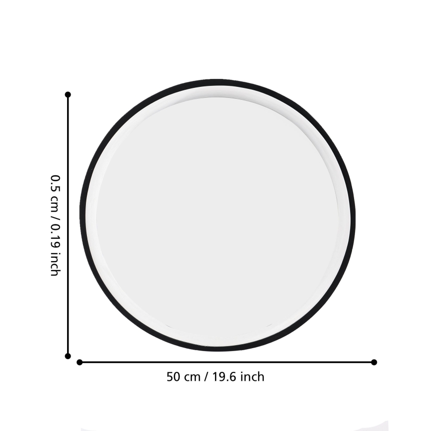 Eglo 425042 - Miroir mural BANI Ø 31 cm noir