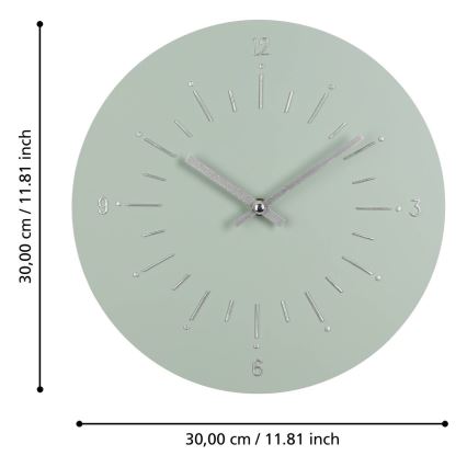 Eglo - Horloge murale 1xAA d. 30 cm vert