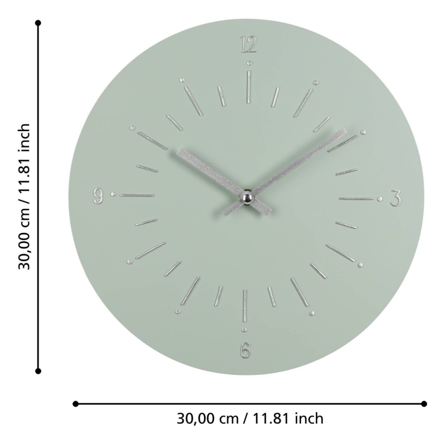 Eglo - Horloge murale 1xAA d. 30 cm vert