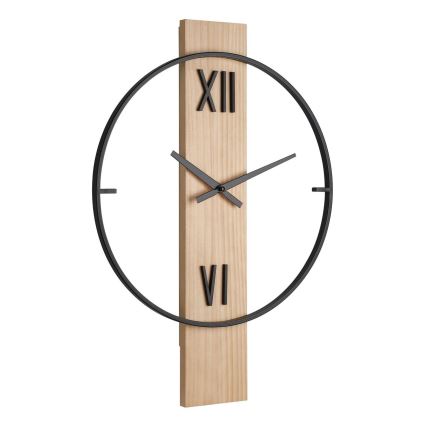 Eglo - Horloge murale 1xAA 56x40 cm bois/métal - FSC certifié