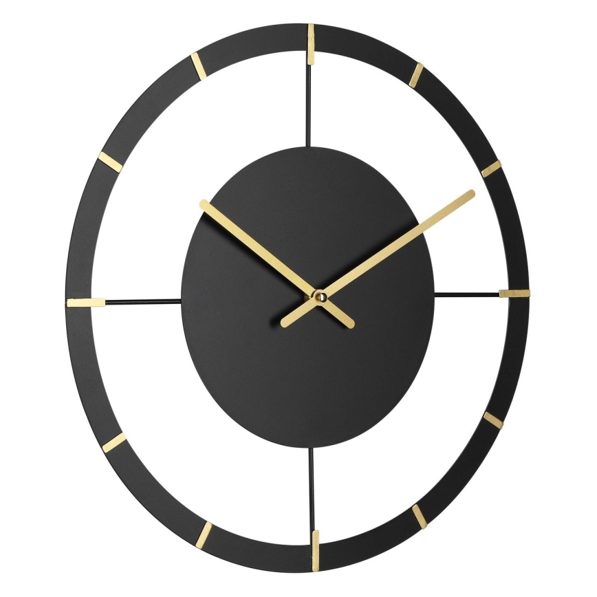 Eglo - Horloge murale 1xAA d. 40 cm noir/doré