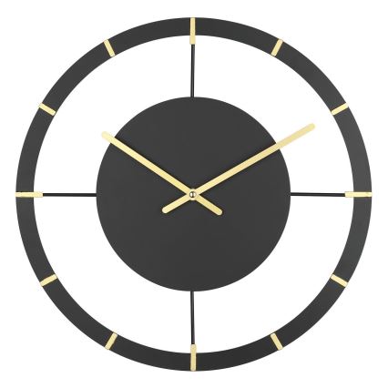 Eglo - Horloge murale 1xAA d. 40 cm noir/doré