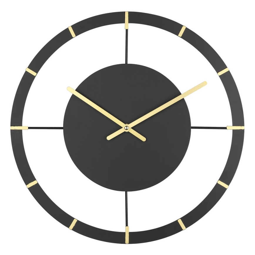 Eglo - Horloge murale 1xAA d. 40 cm noir/doré