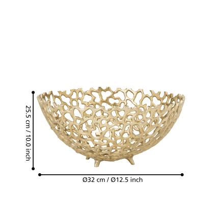 Eglo 427497 - Coupe décorative KIMITSU Ø 32 cm, dorée