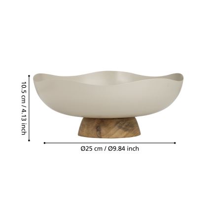 Eglo - Plateau décoratif d. 25 cm beige