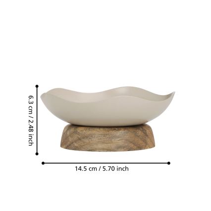 Eglo - Plateau décoratif d. 14,5 cm beige