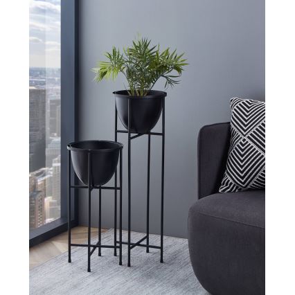 Eglo - Pot de fleurs en métal 73x23,5 cm noir