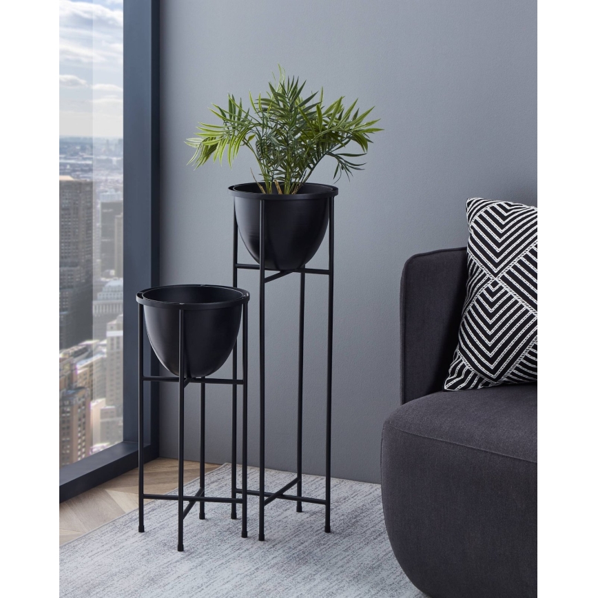 Eglo - Pot de fleurs en métal 73x23,5 cm noir