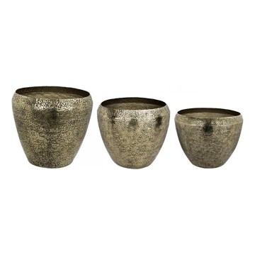 Eglo 428092 - Lot de 3 vases en métal OKAYAMA 37x48 cm, finition bronze