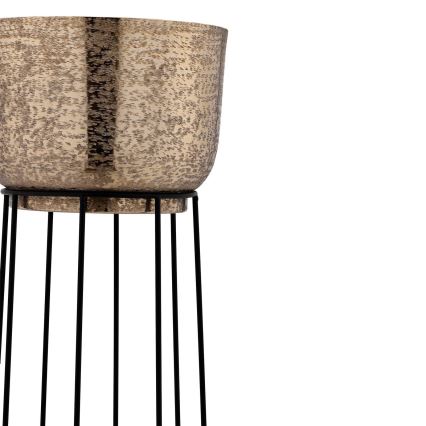 Eglo - LOT 3x Pot de fleurs en métal noir/doré