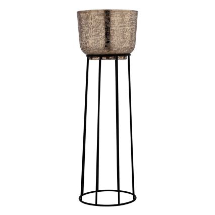 Eglo - LOT 3x Pot de fleurs en métal noir/doré