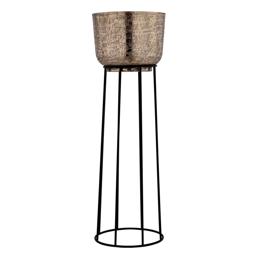 Eglo - LOT 3x Pot de fleurs en métal noir/doré