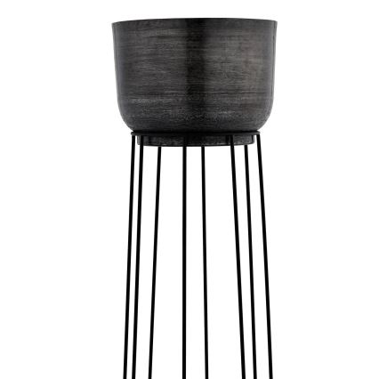 Eglo - LOT 3x Pot de fleurs en métal noir