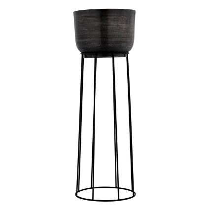Eglo - LOT 3x Pot de fleurs en métal noir