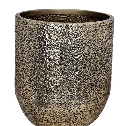 Eglo - Lot de 3 pots à fleurs en métal 50 x 42 cm dorés