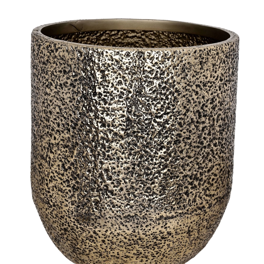 Eglo - Lot de 3 pots à fleurs en métal 50 x 42 cm dorés