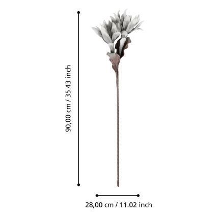 Eglo - Fleur artificielle 90 cm gris