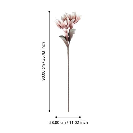 Eglo - Fleur artificielle 90 cm rose
