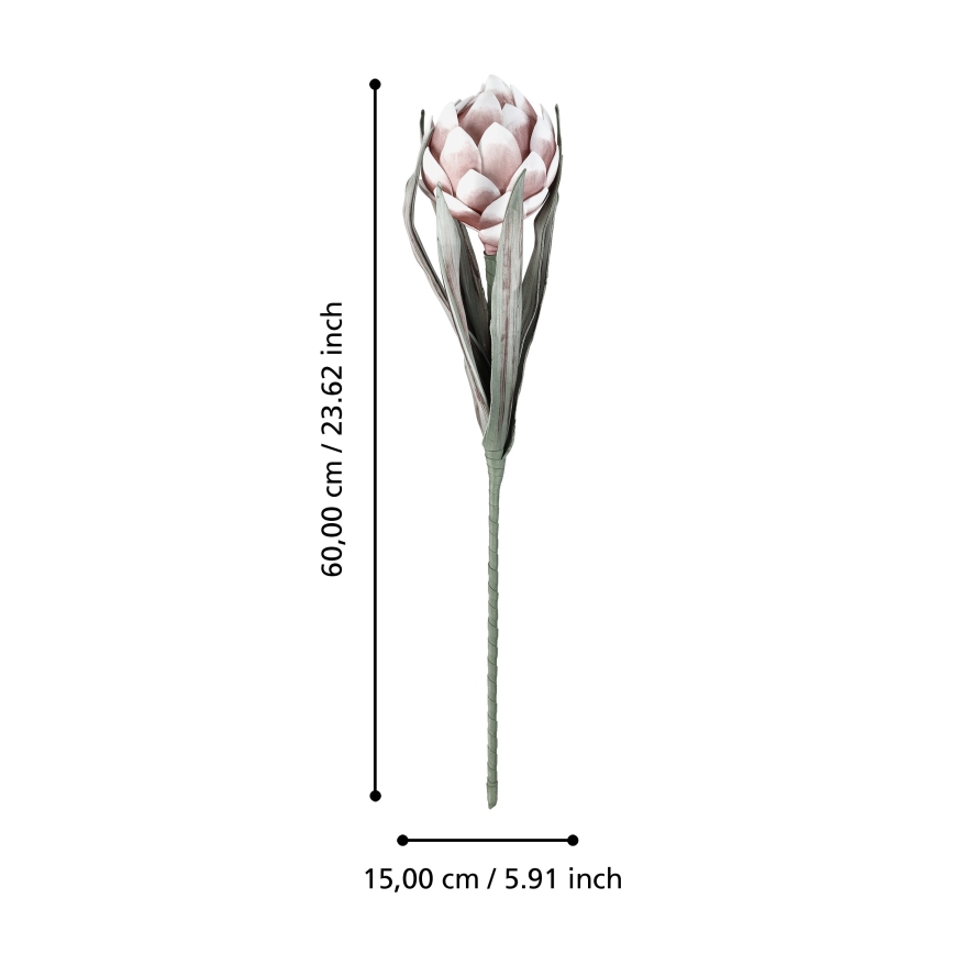 Eglo - Fleur artificielle 60 cm rose