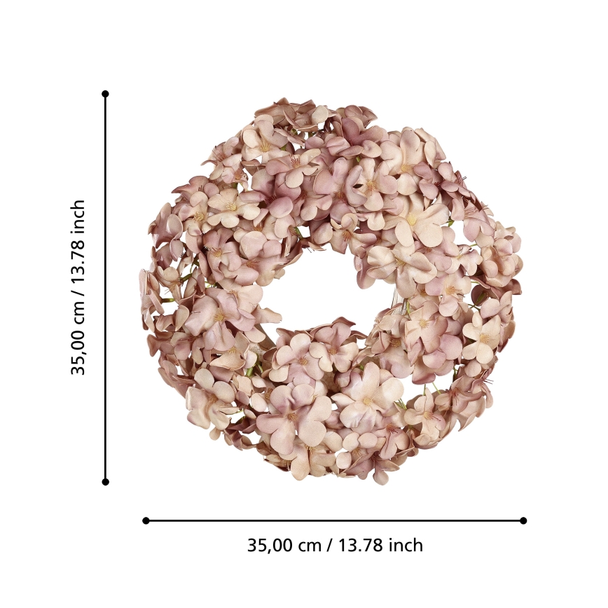 Eglo - Couronne de fleurs artificielles d. 35 cm rose