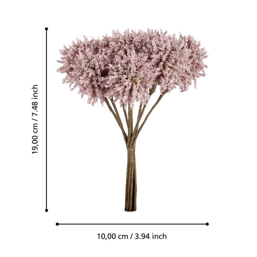 Eglo - Fleur artificielle 19 cm rose