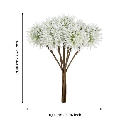 Eglo - Fleur artificielle 19 cm blanc