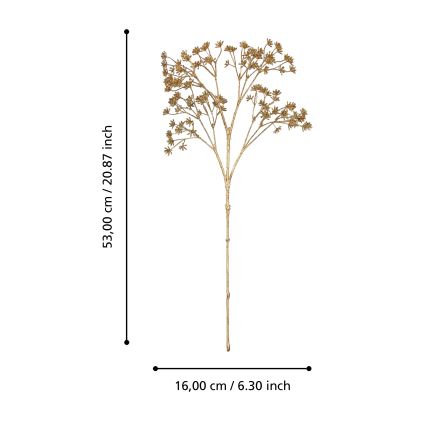 Eglo - Fleur artificielle 53 cm doré