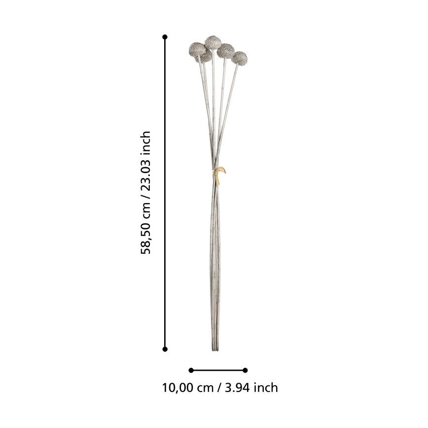 Eglo - Fleur artificielle 58,5 cm argent
