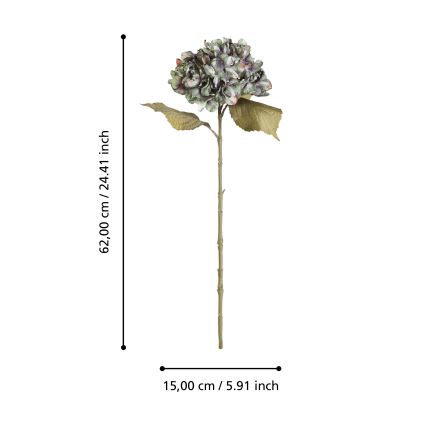 Eglo - Fleur artificielle 62 cm vert