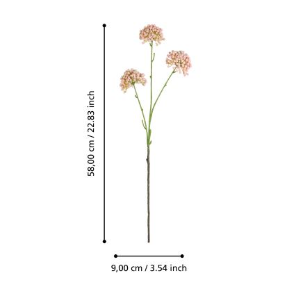 Eglo - Fleur artificielle 58 cm rose